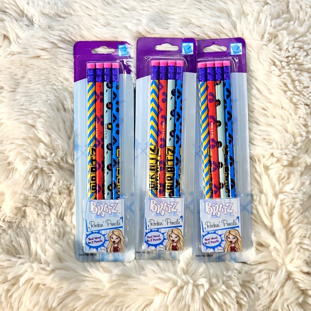 New lot of 3 Vintage Bratz Pencils
